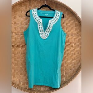 Lands’ End - Dress/swim cover-up with lace details and pockets